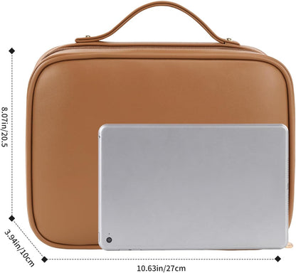 Travel Toiletry Bag for Women, Makeup Bag& Cases, Waterproof Makeup Organizer Cosmetic Bag with Compartments,Portable Make Up Bag for Travel Size Toiletries,Skincare,Brushes Set,Black