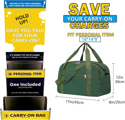 Carry on Bag with Laptop Compartment & Wet Pocket 15.6 Inch Underseat Personal Item Travel Bag Travel Duffel Bag