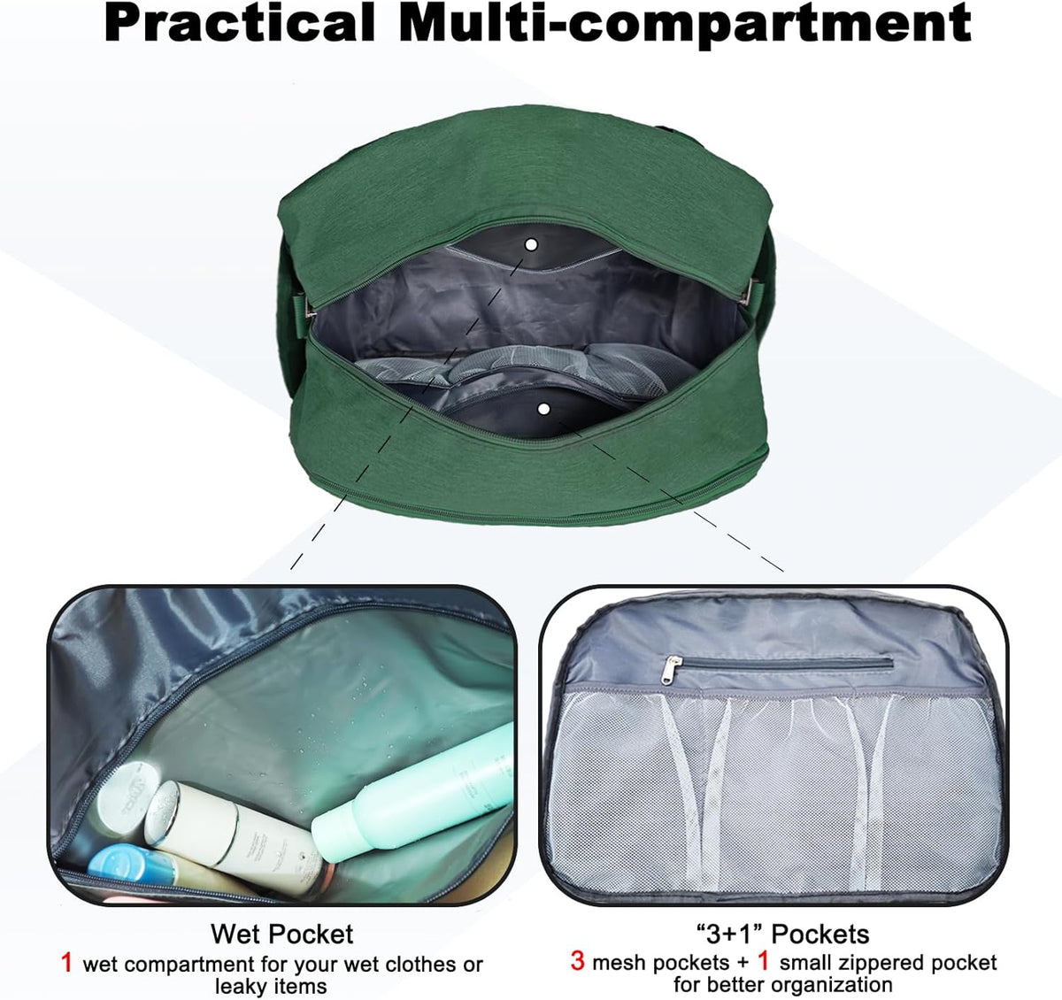 Carry on Bag with Laptop Compartment & Wet Pocket 15.6 Inch Underseat Personal Item Travel Bag Travel Duffel Bag
