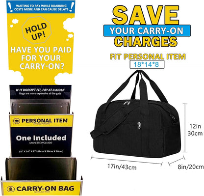 Carry on Bag with Laptop Compartment & Wet Pocket 15.6 Inch Underseat Personal Item Travel Bag Travel Duffel Bag