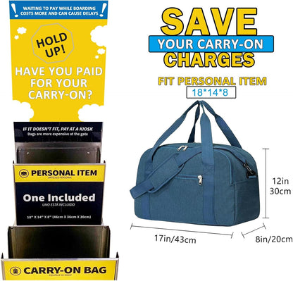Carry on Bag with Laptop Compartment & Wet Pocket 15.6 Inch Underseat Personal Item Travel Bag Travel Duffel Bag