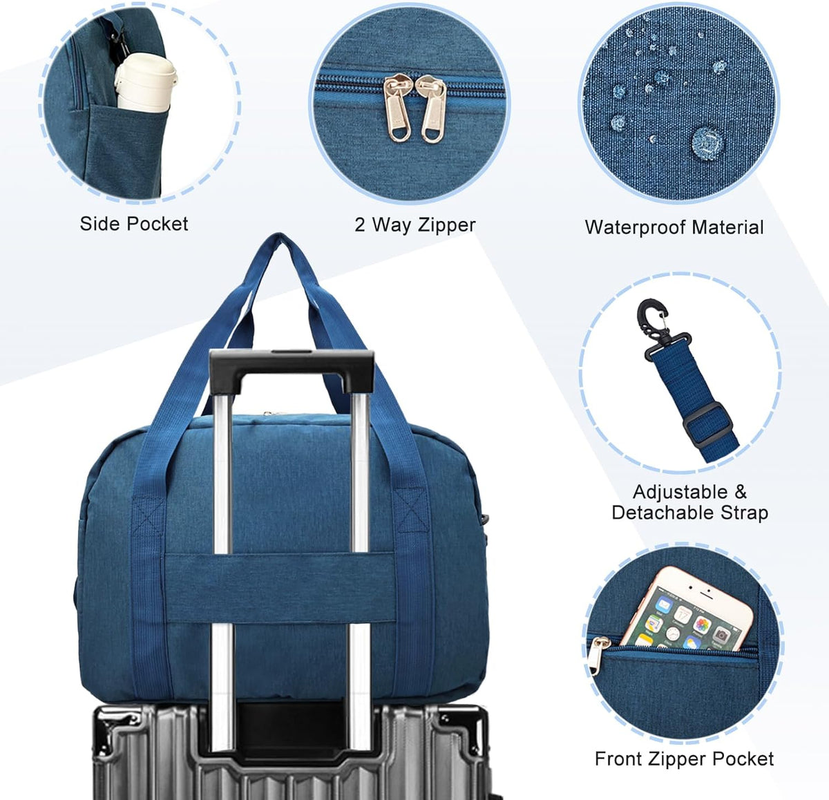 Carry on Bag with Laptop Compartment & Wet Pocket 15.6 Inch Underseat Personal Item Travel Bag Travel Duffel Bag