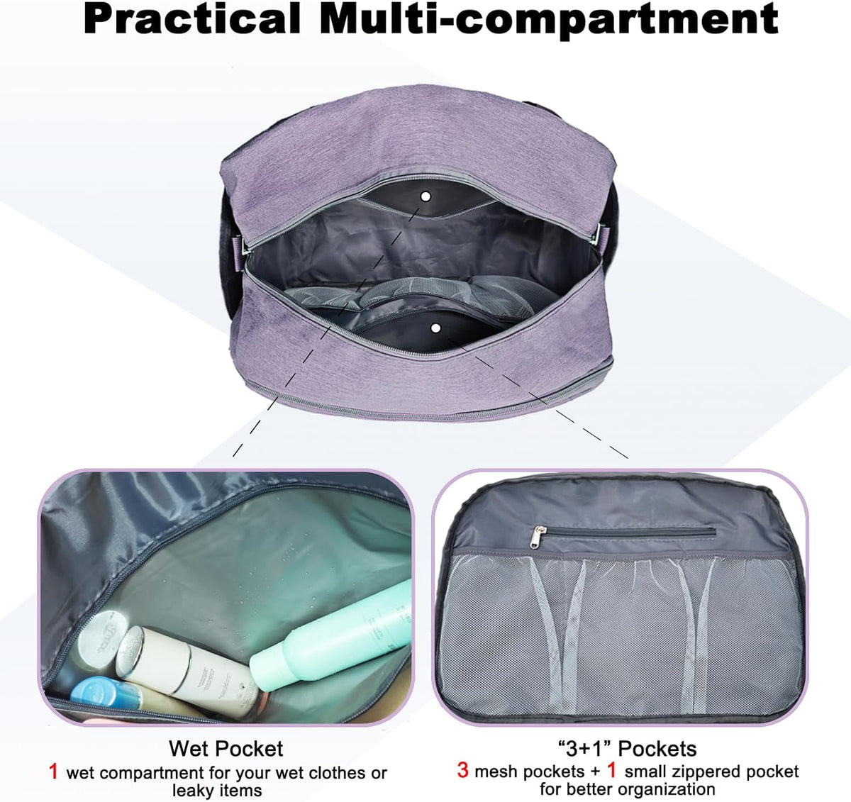 Carry on Bag with Laptop Compartment & Wet Pocket 15.6 Inch Underseat Personal Item Travel Bag Travel Duffel Bag