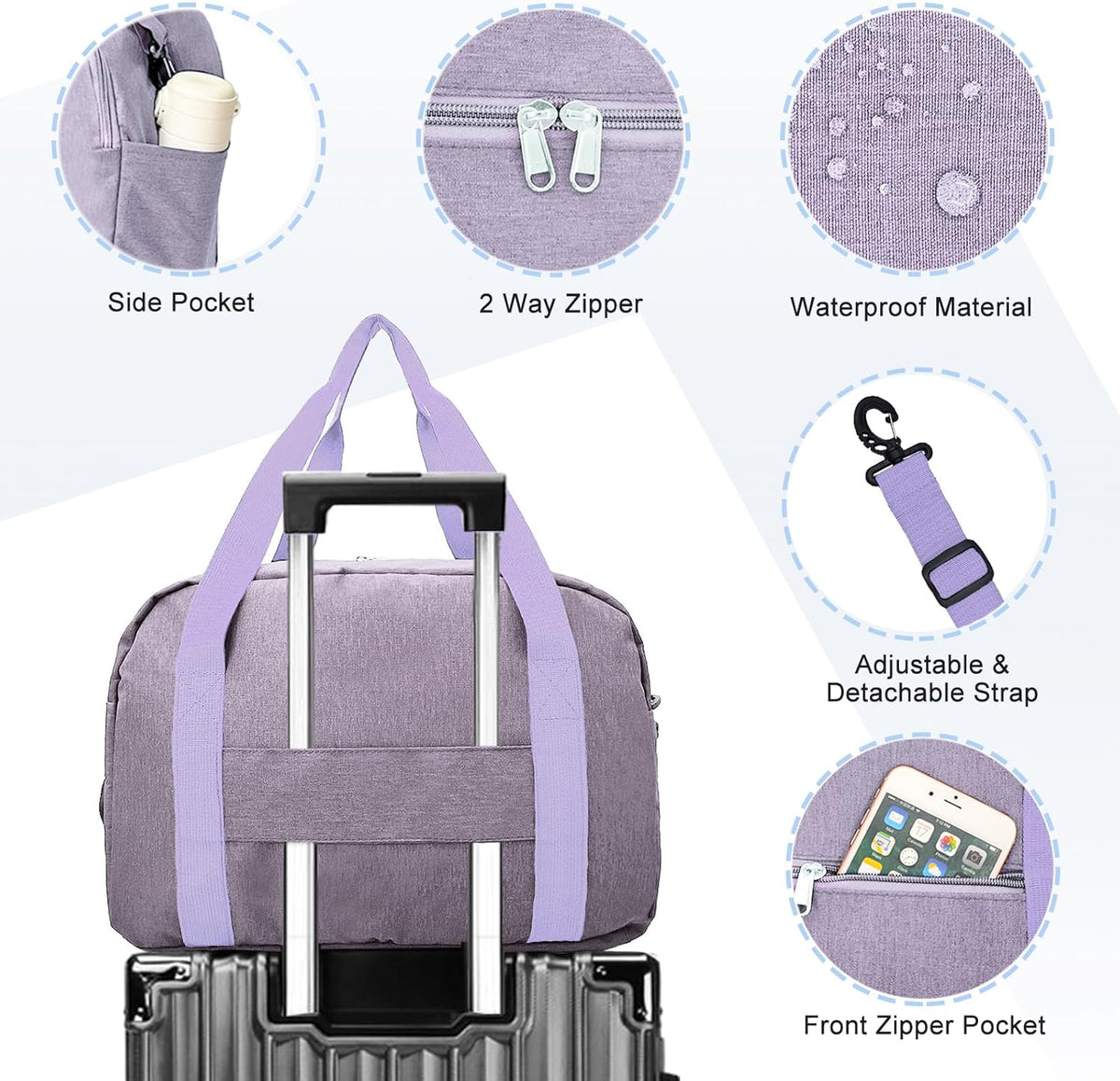 Carry on Bag with Laptop Compartment & Wet Pocket 15.6 Inch Underseat Personal Item Travel Bag Travel Duffel Bag