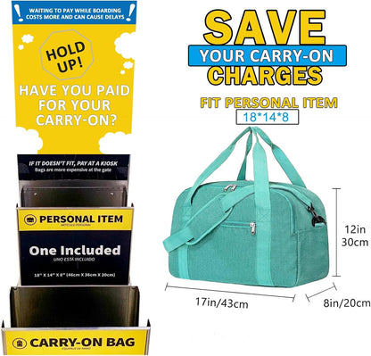 Carry on Bag with Laptop Compartment & Wet Pocket 15.6 Inch Underseat Personal Item Travel Bag Travel Duffel Bag