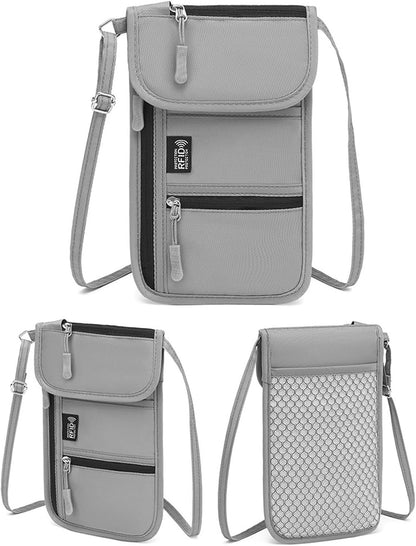 Oxford Fabric Travel Document Organizers Blocking Zipper Pocket and Wear Resistant Protections for Essential Storage Document Compact Design Business Travel Family