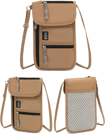 Oxford Fabric Travel Document Organizers Blocking Zipper Pocket and Wear Resistant Protections for Essential Storage Document Compact Design Business Travel Family