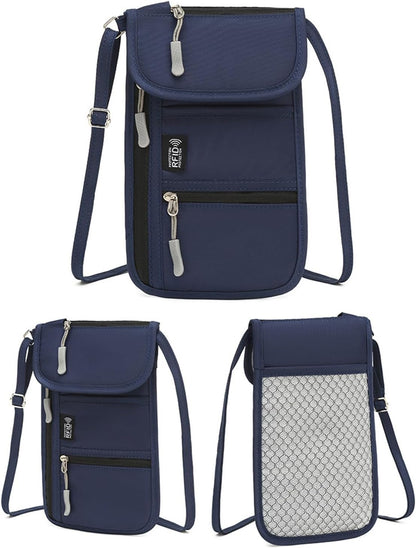 Oxford Fabric Travel Document Organizers Blocking Zipper Pocket and Wear Resistant Protections for Essential Storage Document Compact Design Business Travel Family
