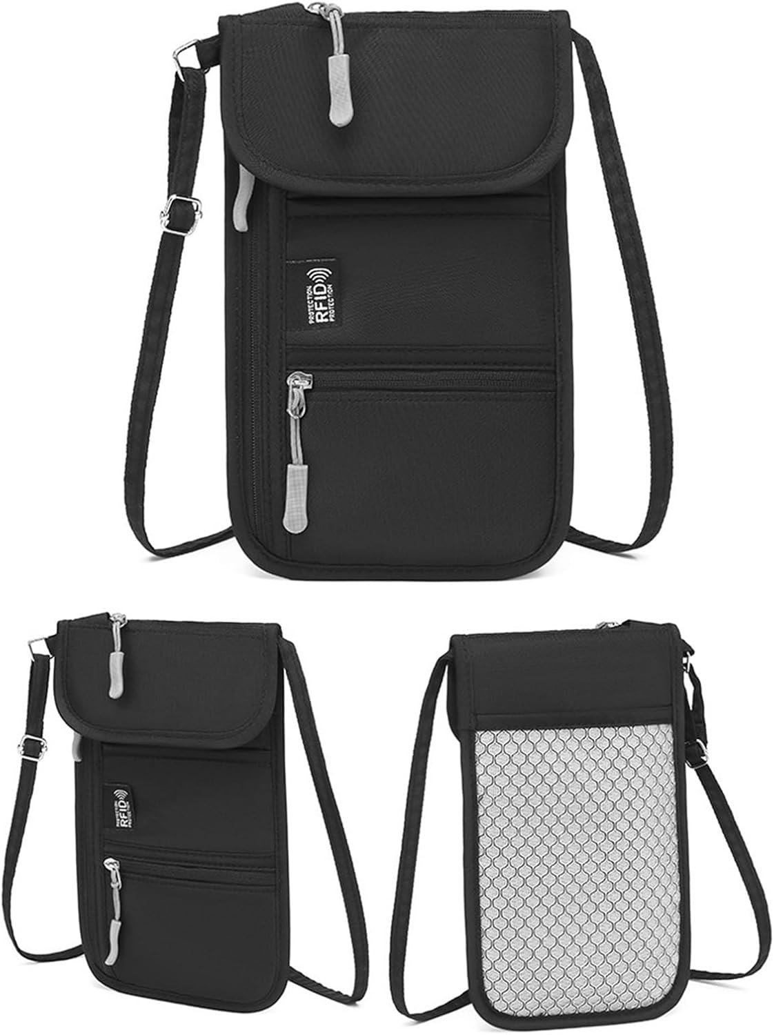 Oxford Fabric Travel Document Organizers Blocking Zipper Pocket and Wear Resistant Protections for Essential Storage Document Compact Design Business Travel Family