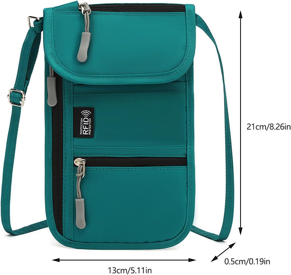 Oxford Fabric Travel Document Organizers Blocking Zipper Pocket and Wear Resistant Protections for Essential Storage Document Compact Design Business Travel Family
