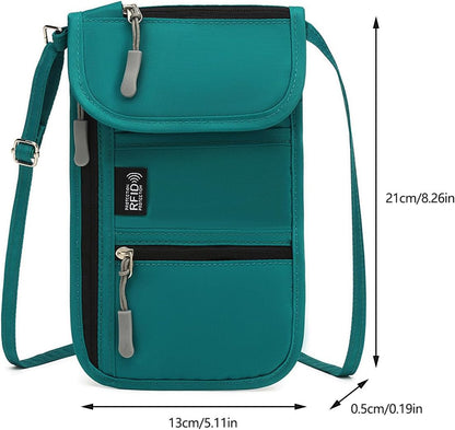 Oxford Fabric Travel Document Organizers Blocking Zipper Pocket and Wear Resistant Protections for Essential Storage Document Compact Design Business Travel Family