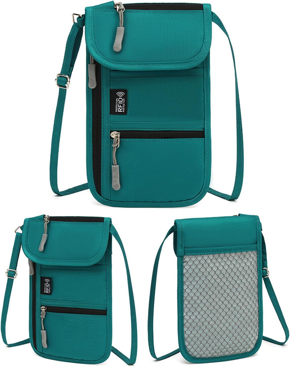 Oxford Fabric Travel Document Organizers Blocking Zipper Pocket and Wear Resistant Protections for Essential Storage Document Compact Design Business Travel Family