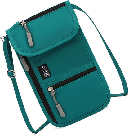 Oxford Fabric Travel Document Organizers Blocking Zipper Pocket and Wear Resistant Protections for Essential Storage Document Compact Design Business Travel Family