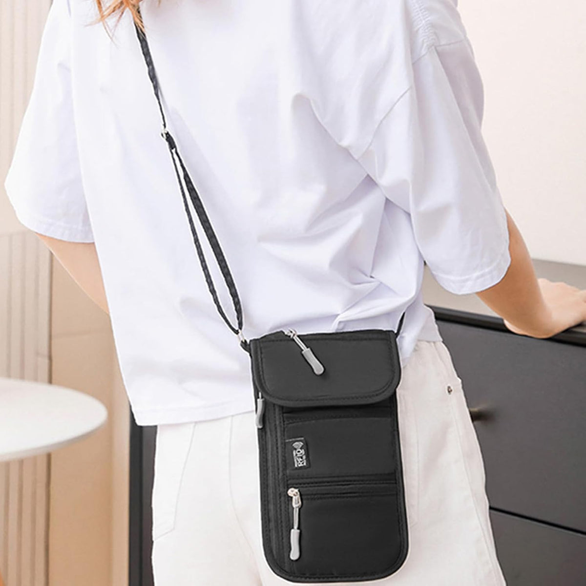 Oxford Fabric Travel Document Organizers Blocking Zipper Pocket and Wear Resistant Protections for Essential Storage Document Compact Design Business Travel Family