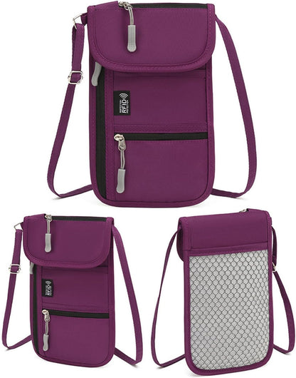 Oxford Fabric Travel Document Organizers Blocking Zipper Pocket and Wear Resistant Protections for Essential Storage Document Compact Design Business Travel Family