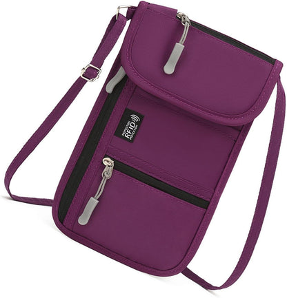 Oxford Fabric Travel Document Organizers Blocking Zipper Pocket and Wear Resistant Protections for Essential Storage Document Compact Design Business Travel Family