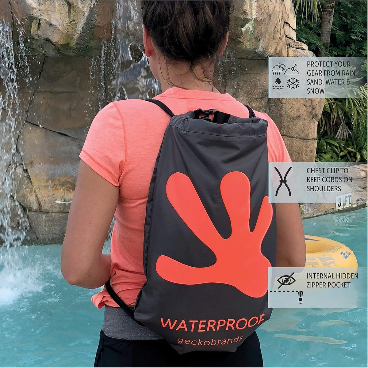 Embark 10L Drawstring Backpack – Waterproof, Lightweight Dry Bag for Beach, Hiking, and Light Water Activities - Colors A