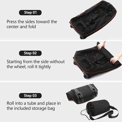 110L/140L Expandable Soft-Sided Foldable Duffle Bag with 2 Rubber Wheels,Packable 32” Rolling Carry-On with Multi-Pockets & Compartments,Navy Blue