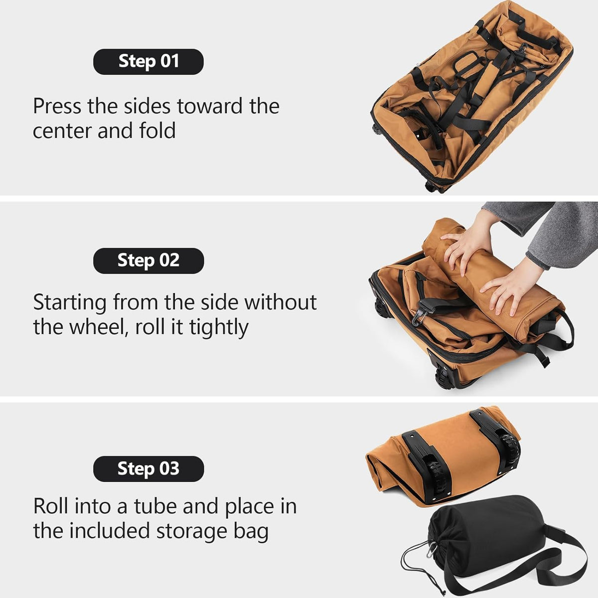 110L/140L Expandable Soft-Sided Foldable Duffle Bag with 2 Rubber Wheels,Packable 32” Rolling Carry-On with Multi-Pockets & Compartments,Navy Blue