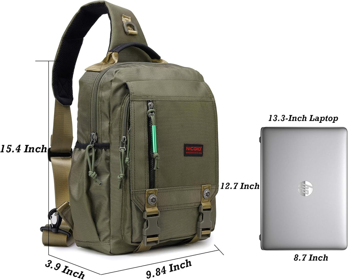 Sling Bags Chest Shoulder Backpacks, Laptop Backpack Crossbody Messenger Bag Travel Outdoor Men Women