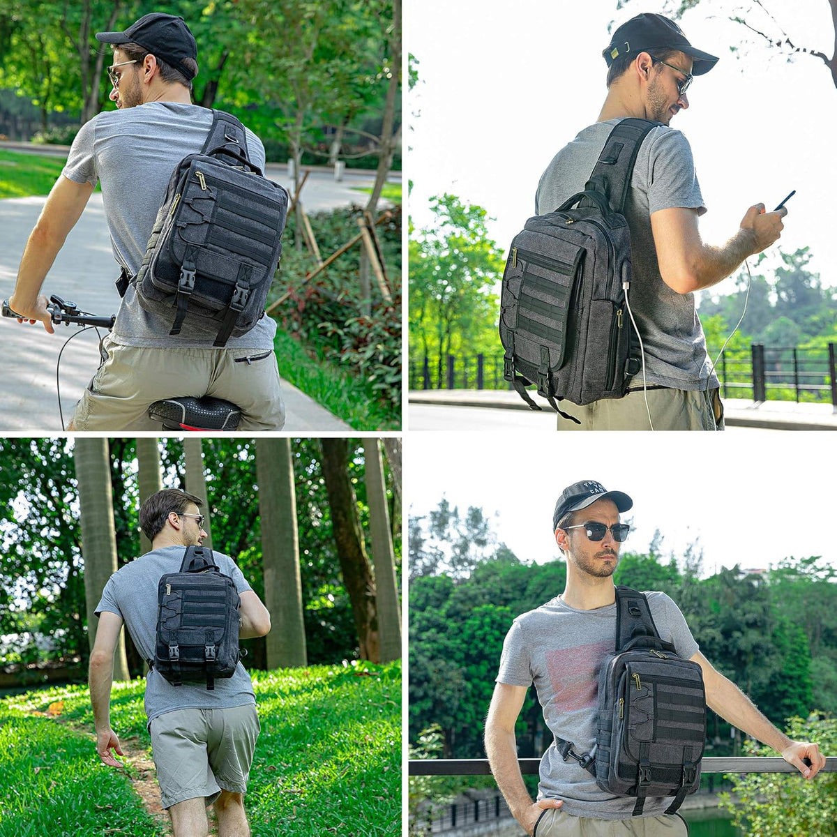Sling Bags Chest Shoulder Backpacks, Laptop Backpack Crossbody Messenger Bag Travel Outdoor Men Women