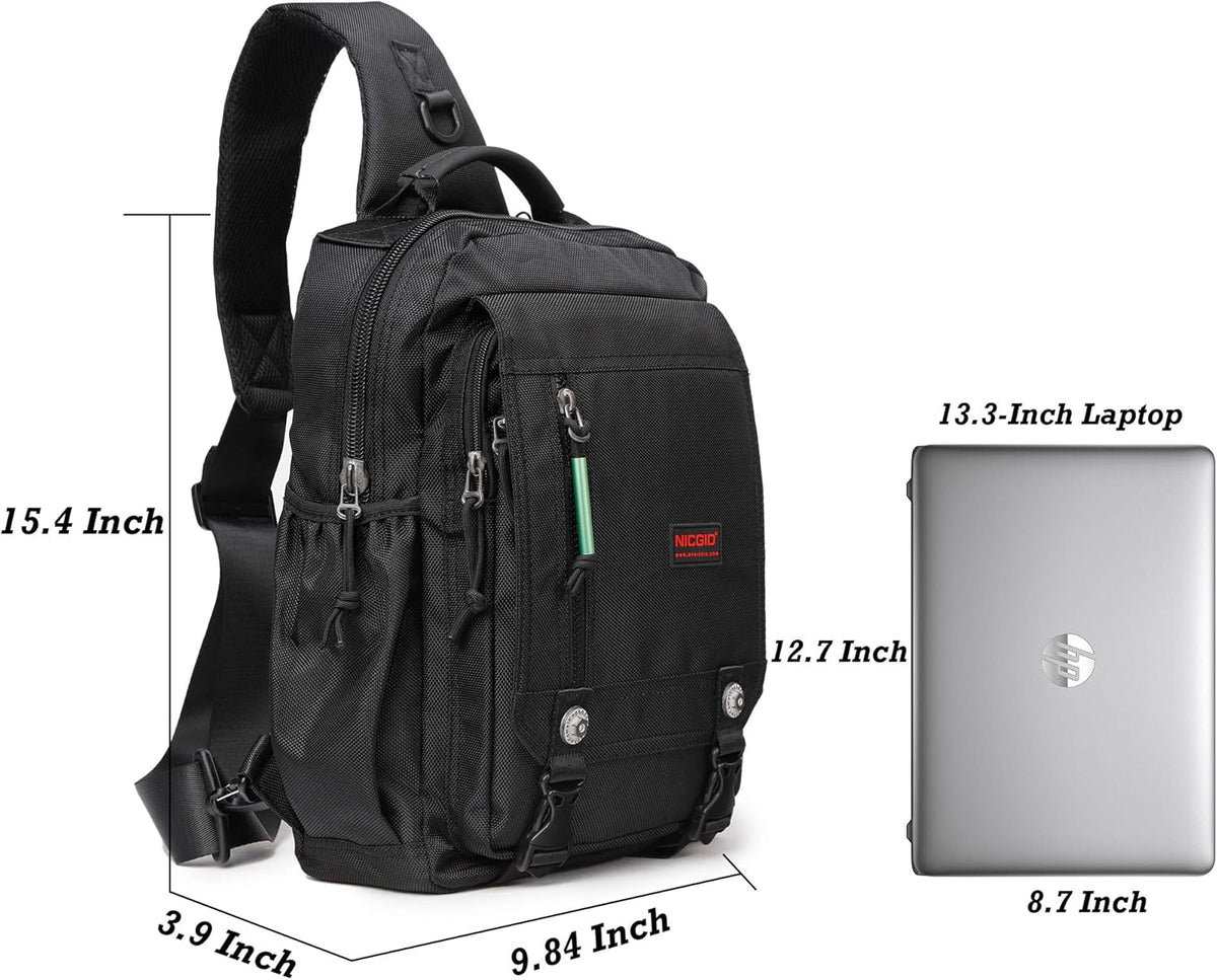 Sling Bags Chest Shoulder Backpacks, Laptop Backpack Crossbody Messenger Bag Travel Outdoor Men Women