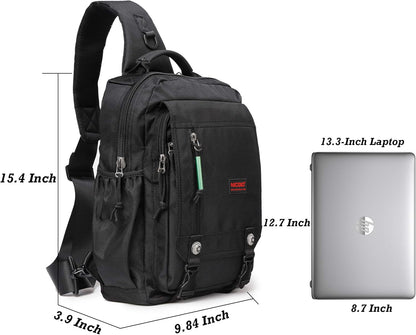 Sling Bags Chest Shoulder Backpacks, Laptop Backpack Crossbody Messenger Bag Travel Outdoor Men Women