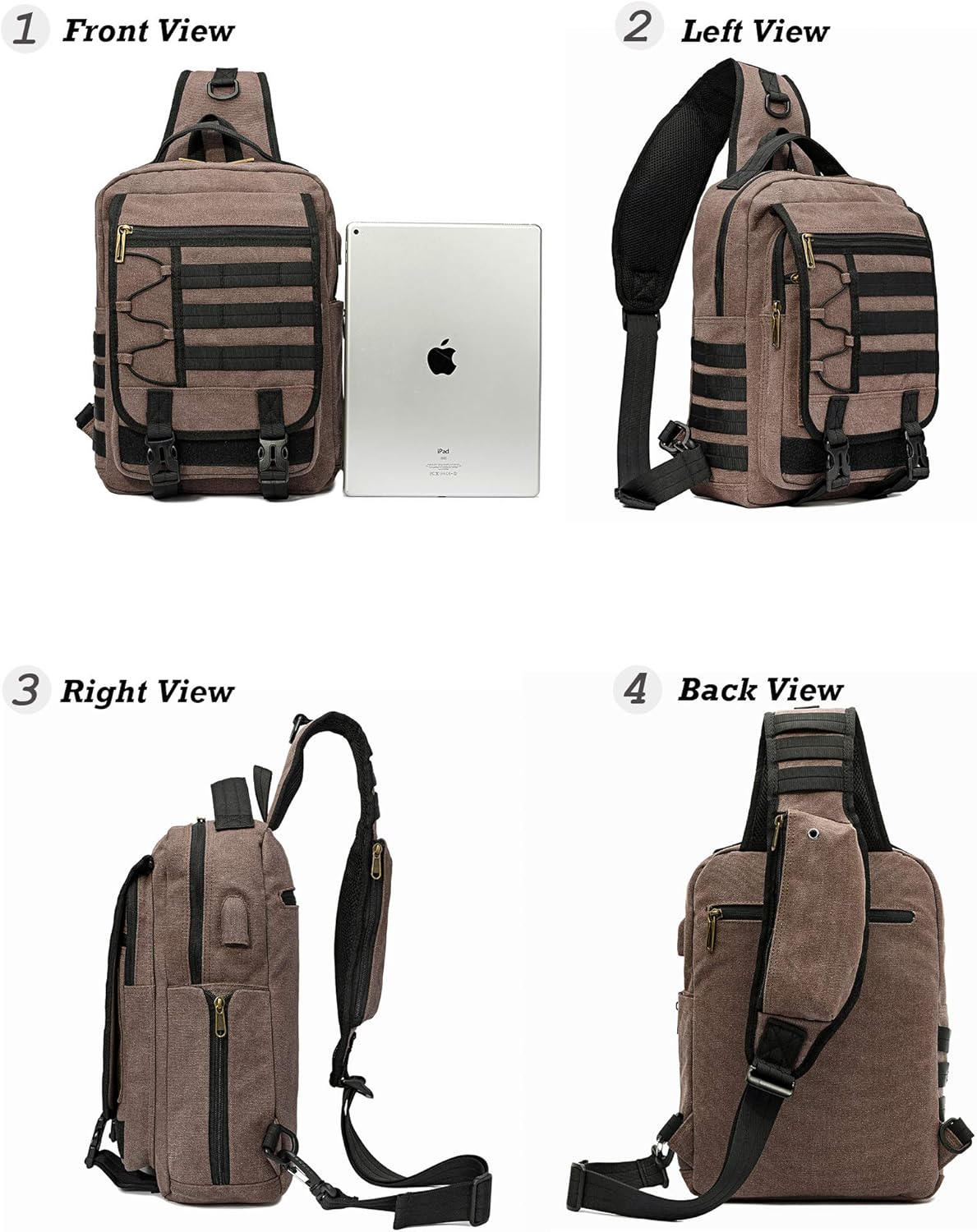 Sling Bags Chest Shoulder Backpacks, Laptop Backpack Crossbody Messenger Bag Travel Outdoor Men Women