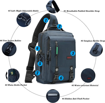 Sling Bags Chest Shoulder Backpacks, Laptop Backpack Crossbody Messenger Bag Travel Outdoor Men Women