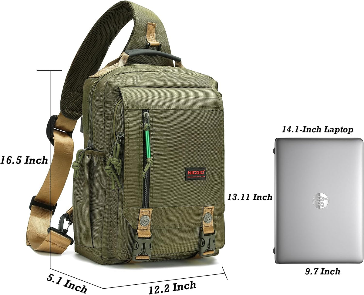 Sling Bags Chest Shoulder Backpacks, Laptop Backpack Crossbody Messenger Bag Travel Outdoor Men Women