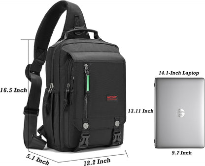 Sling Bags Chest Shoulder Backpacks, Laptop Backpack Crossbody Messenger Bag Travel Outdoor Men Women