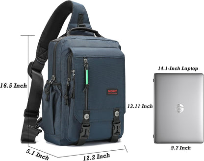 Sling Bags Chest Shoulder Backpacks, Laptop Backpack Crossbody Messenger Bag Travel Outdoor Men Women