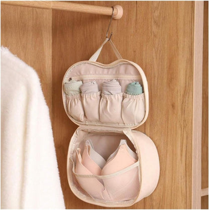 Portable Bra Storage Bag 1pc Lightweight Bra Storage Bag, Waterproof Lingerie Organizer - Portable Underwear & Box for Women(Beige)