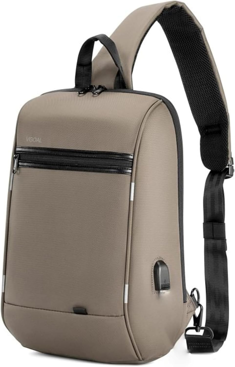 Laptop Sling Backpack Anti Theft Bag,Hiking Daypack 13 Inch Waterproof Nylon Travel Bags for Men, Single Shoulder Camping Dayback with USB Charging Port for Traveling