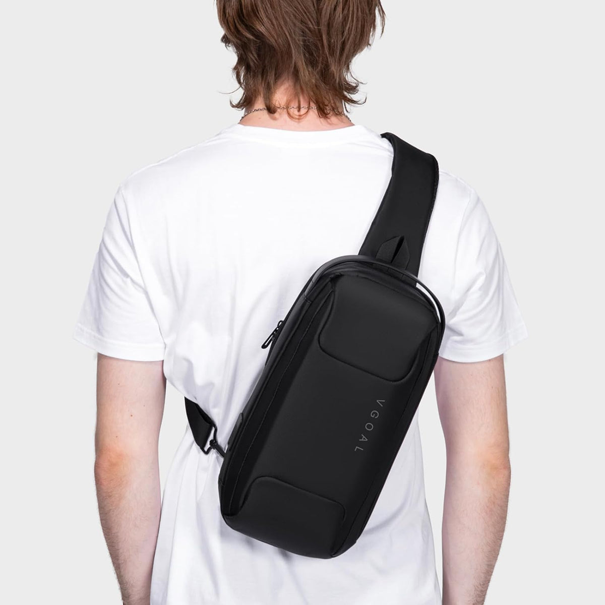 Laptop Sling Backpack Anti Theft Bag,Hiking Daypack 13 Inch Waterproof Nylon Travel Bags for Men, Single Shoulder Camping Dayback with USB Charging Port for Traveling