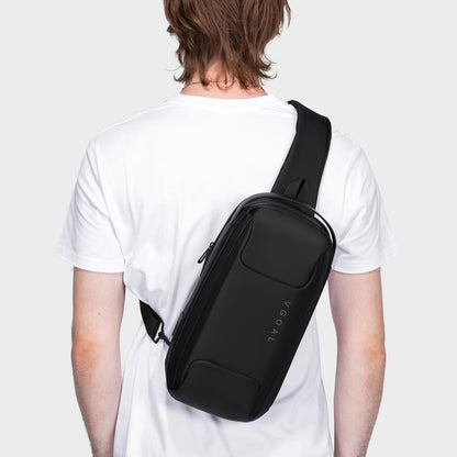 Laptop Sling Backpack Anti Theft Bag,Hiking Daypack 13 Inch Waterproof Nylon Travel Bags for Men, Single Shoulder Camping Dayback with USB Charging Port for Traveling