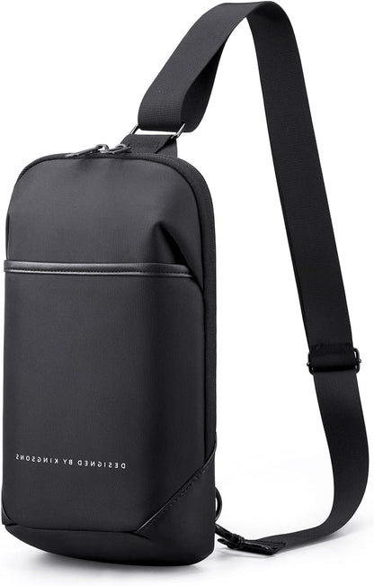 Laptop Sling Backpack Anti Theft Bag,Hiking Daypack 13 Inch Waterproof Nylon Travel Bags for Men, Single Shoulder Camping Dayback with USB Charging Port for Traveling