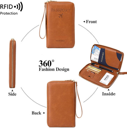 RFID Passport Holder for Travel - Cruise Essentials 2025 with RFID Blocking Sleeves | Anti-Theft Travel Wallet Document Organizer for Women & Men (Pink)