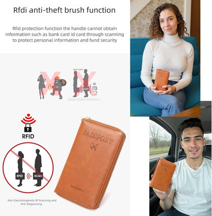 RFID Passport Holder for Travel - Cruise Essentials 2025 with RFID Blocking Sleeves | Anti-Theft Travel Wallet Document Organizer for Women & Men (Pink)