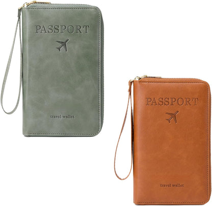 RFID Passport Holder for Travel - Cruise Essentials 2025 with RFID Blocking Sleeves | Anti-Theft Travel Wallet Document Organizer for Women & Men (Pink)