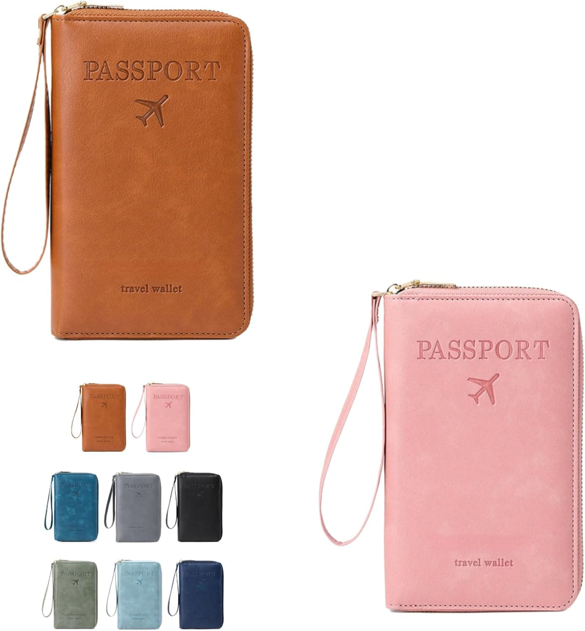 RFID Passport Holder for Travel - Cruise Essentials 2025 with RFID Blocking Sleeves | Anti-Theft Travel Wallet Document Organizer for Women & Men (Pink)