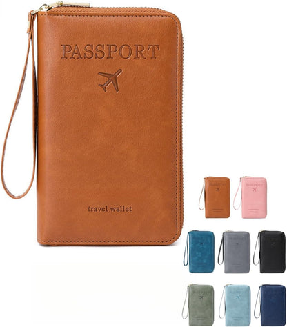 RFID Passport Holder for Travel - Cruise Essentials 2025 with RFID Blocking Sleeves | Anti-Theft Travel Wallet Document Organizer for Women & Men (Pink)