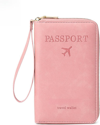 RFID Passport Holder for Travel - Cruise Essentials 2025 with RFID Blocking Sleeves | Anti-Theft Travel Wallet Document Organizer for Women & Men (Pink)