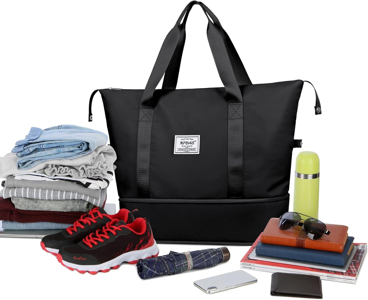 Women Travel Duffel, Multi Functional Large Expandable Weekender Carry-on Tote, Gym Workout Overnight Bag, Mommy Hospital Bag for Labor and Delivery - Colors A