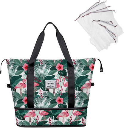 Women Travel Duffel, Multi Functional Large Expandable Weekender Carry-on Tote, Gym Workout Overnight Bag, Mommy Hospital Bag for Labor and Delivery - Colors A