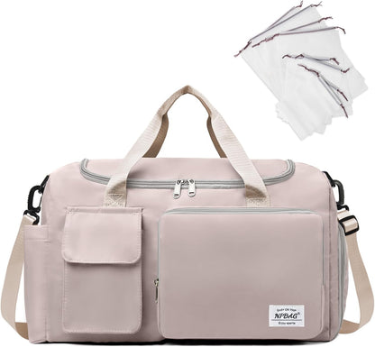 Women Travel Duffel, Multi Functional Large Expandable Weekender Carry-on Tote, Gym Workout Overnight Bag, Mommy Hospital Bag for Labor and Delivery - Colors A