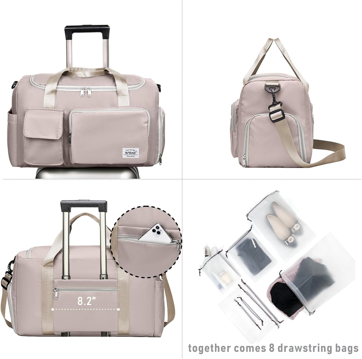 Women Travel Duffel, Multi Functional Large Expandable Weekender Carry-on Tote, Gym Workout Overnight Bag, Mommy Hospital Bag for Labor and Delivery - Colors A