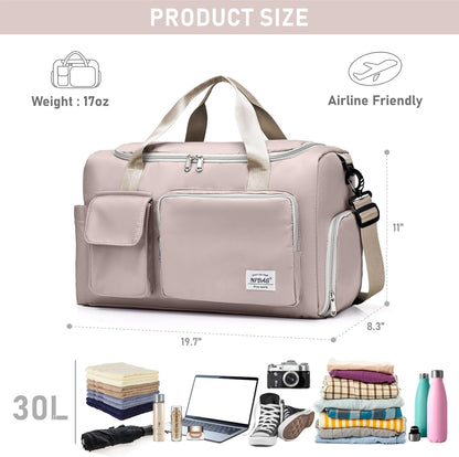 Women Travel Duffel, Multi Functional Large Expandable Weekender Carry-on Tote, Gym Workout Overnight Bag, Mommy Hospital Bag for Labor and Delivery - Colors A