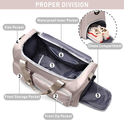 Women Travel Duffel, Multi Functional Large Expandable Weekender Carry-on Tote, Gym Workout Overnight Bag, Mommy Hospital Bag for Labor and Delivery - Colors A