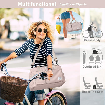 Women Travel Duffel, Multi Functional Large Expandable Weekender Carry-on Tote, Gym Workout Overnight Bag, Mommy Hospital Bag for Labor and Delivery - Colors A